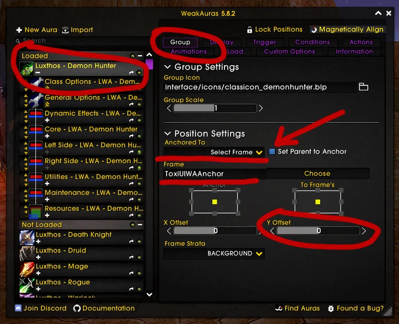 Anchoring the WeakAuras