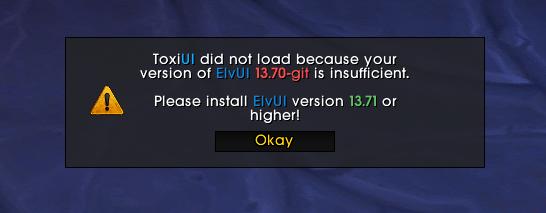 Warning for outdated ElvUI version